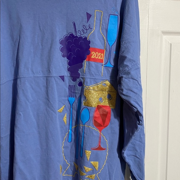 NICE Disney Parks blue Spirit Jersey Epcot Food & Wine Festival oversized MEDIUM - Picture 8 of 11